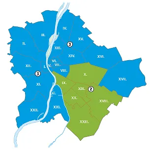 Vevőszolgálat BUDAPEST területi felosztás 2024