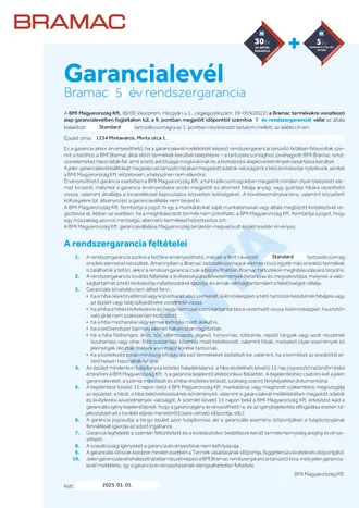 Bramac Rendszergarancia 5 ev 2025