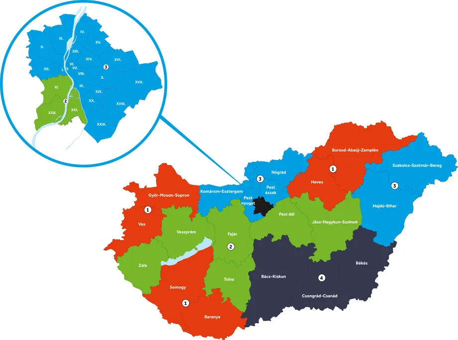 Vevőszolgálat területi illetékessége