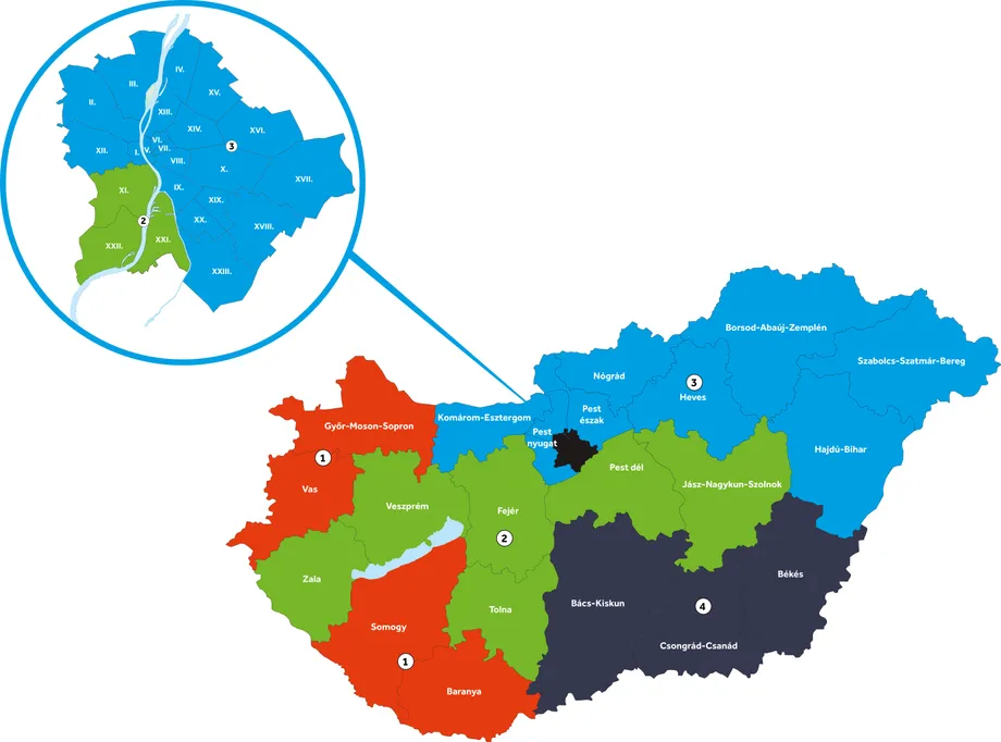 Vevőszolgálat - térkép